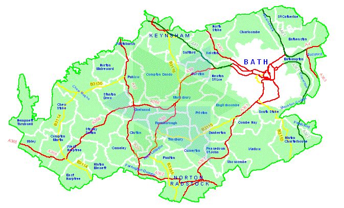 Map of Bath & North East Somerset
